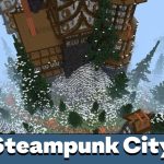 Карта города в стиле стимпанк для Minecraft PE